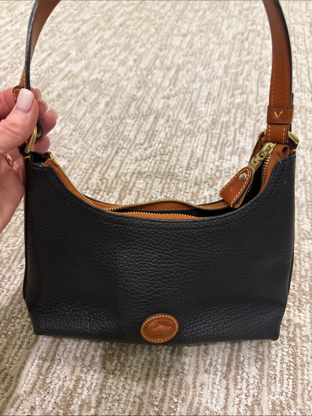 Dooney & Bourne Vintage 1990s All-Weather Leather Crescent Hobo